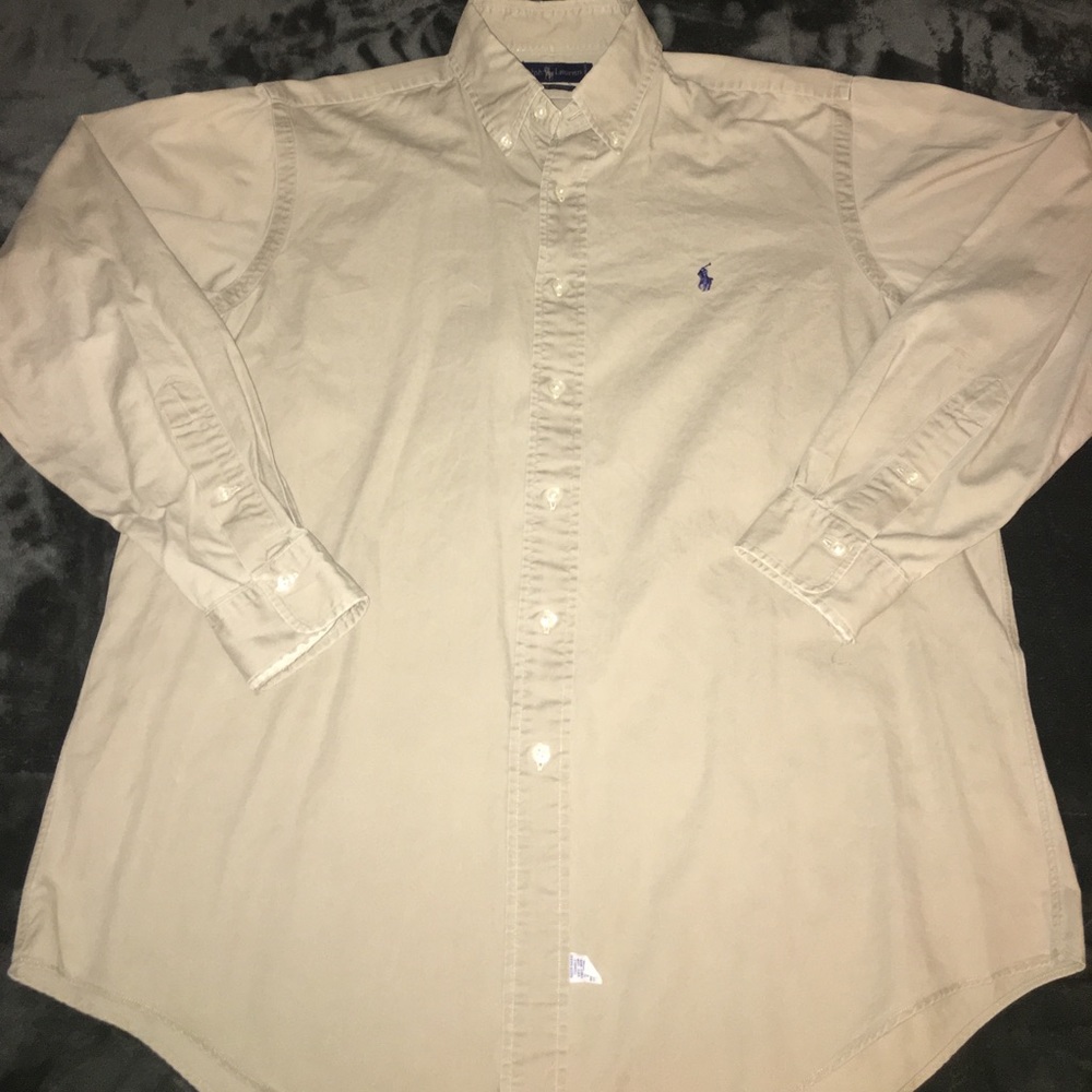 Polo by Ralph Lauren Tan Button Down Dress Shirt